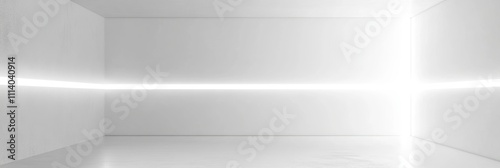 Wallpaper Mural 明るい白い部屋に浮かぶ光の帯とシンプルな空間 Torontodigital.ca