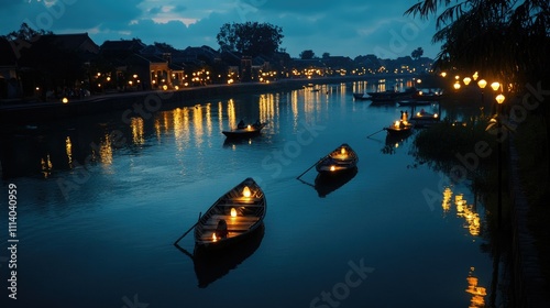 Scenic Boat Ride on Thu Bon River at Dusk