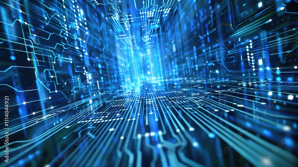 abstract tech background with illuminated fiber optic connections quantum computing network system and electronic global intelligence abstract tech background with illuminated fiber optic connections quantum computing network system and electronic global intelligence