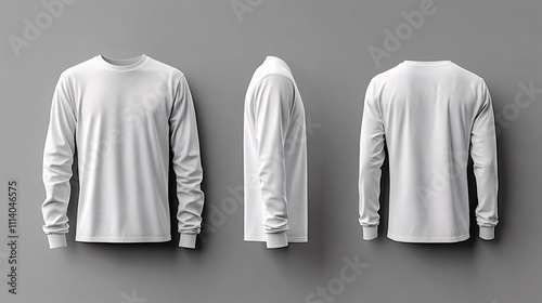 3d mock up a plain white long sleeve t shirt
