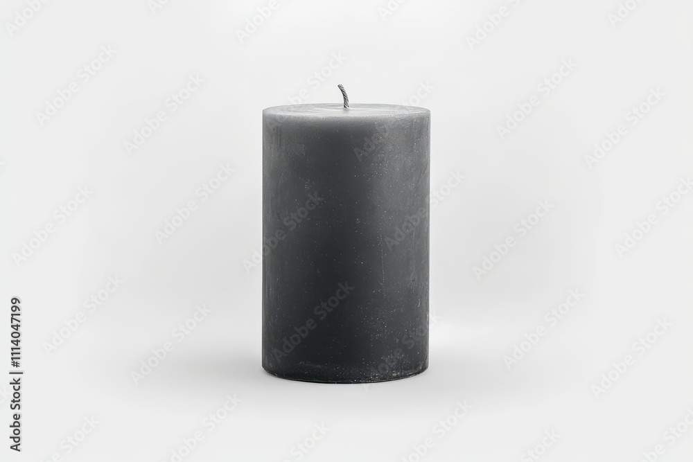 Elegant gray cylindrical candle with smooth finish and single wick, perfect for modern home decor, relaxation, and minimalist aesthetics Elegant gray cylindrical candle with smooth finish and single wick, perfect for modern home decor, relaxation, and minimalist aesthetics