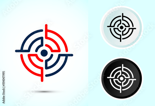 Target goal icon design illustration, Goal sign symbol