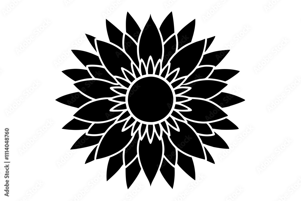 Fototapeta premium Mandala monochrome decoration icon Design