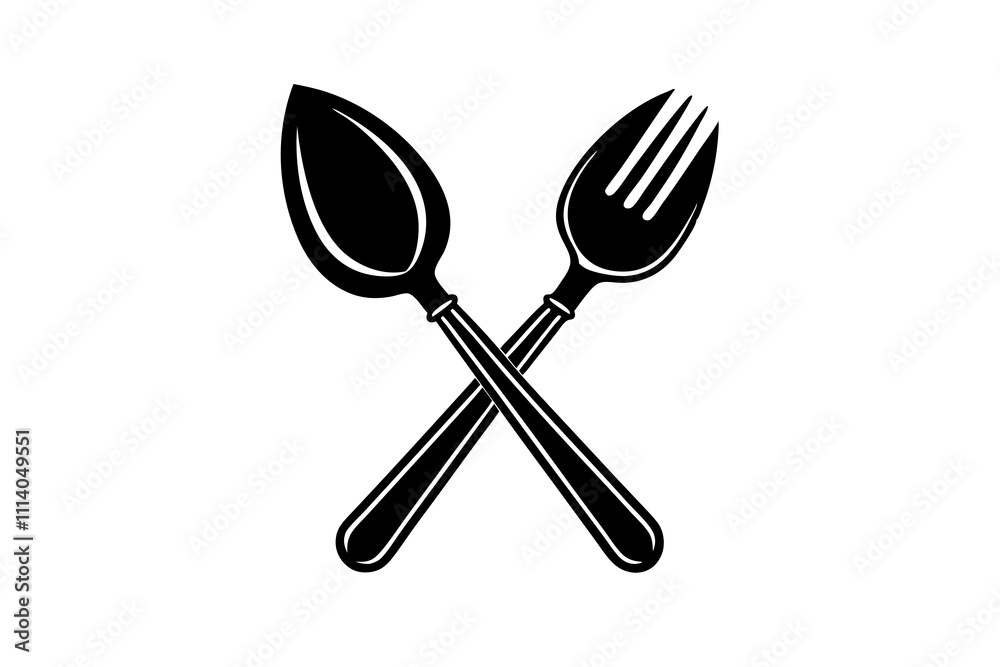 Fork spoon knife icon vector design template Fork spoon knife icon vector design template