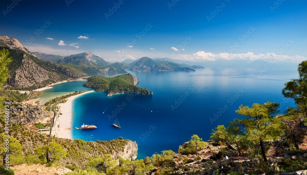 Obraz premium view of the coast in oludeniz turkey