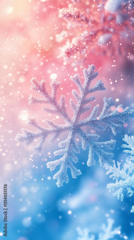 A blue background with snowflakes scattered around it A blue background with snowflakes scattered around it