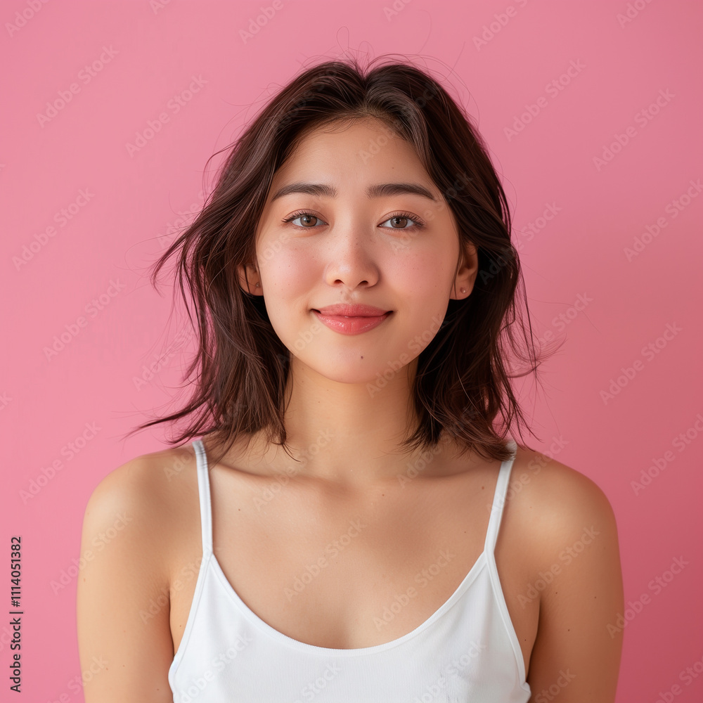 woman nature healthy on pink background woman nature healthy on pink background