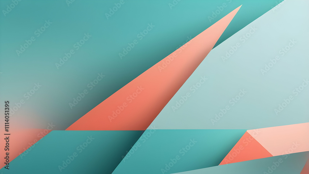 Minimalist Turquoise, Coral Geometric Background with Soft Gradients and Modern Aesthetic Minimalist Turquoise, Coral Geometric Background with Soft Gradients and Modern Aesthetic