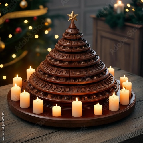 Christmas Pyramid Designs Across Various Art Movements and Styles,300 DPI photo