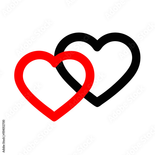 Icon of two overlapping hearts, symbolizing love and connection