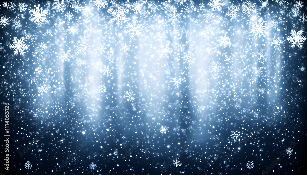 Magical winter snowfall background; perfect for Christmas cards, festive designs, or winter-themed projects. Sparkling snowflakes and soft blue hues create a serene and enchanting atmosphere. Magical winter snowfall background; perfect for Christmas cards, festive designs, or winter-themed projects. Sparkling snowflakes and soft blue hues create a serene and enchanting atmosphere.