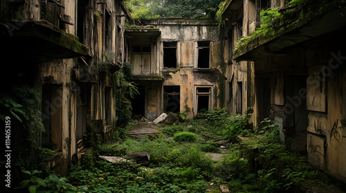 Enigmatic Urban Ruins: A Journey Through Time in a Forgotten City of Crumbling Beauty and Overgrown Nature