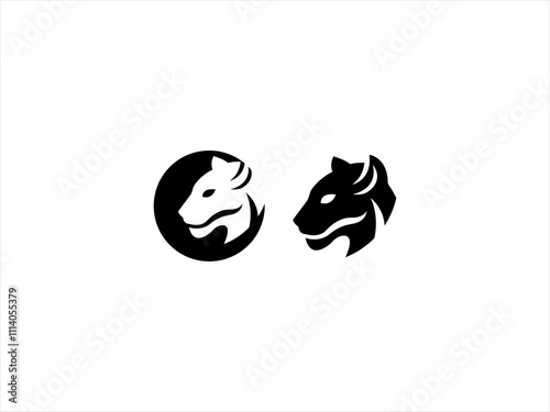 Abstract Panther Head Symbol,Agile Panther Mascot Design,Luxury Panther Crest Logo,Black Panther Silhouette Icon,Stealth Panther Logo Design,