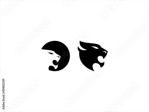 Abstract Panther Head Symbol,Agile Panther Mascot Design,Luxury Panther Crest Logo,Black Panther Silhouette Icon,Stealth Panther Logo Design,