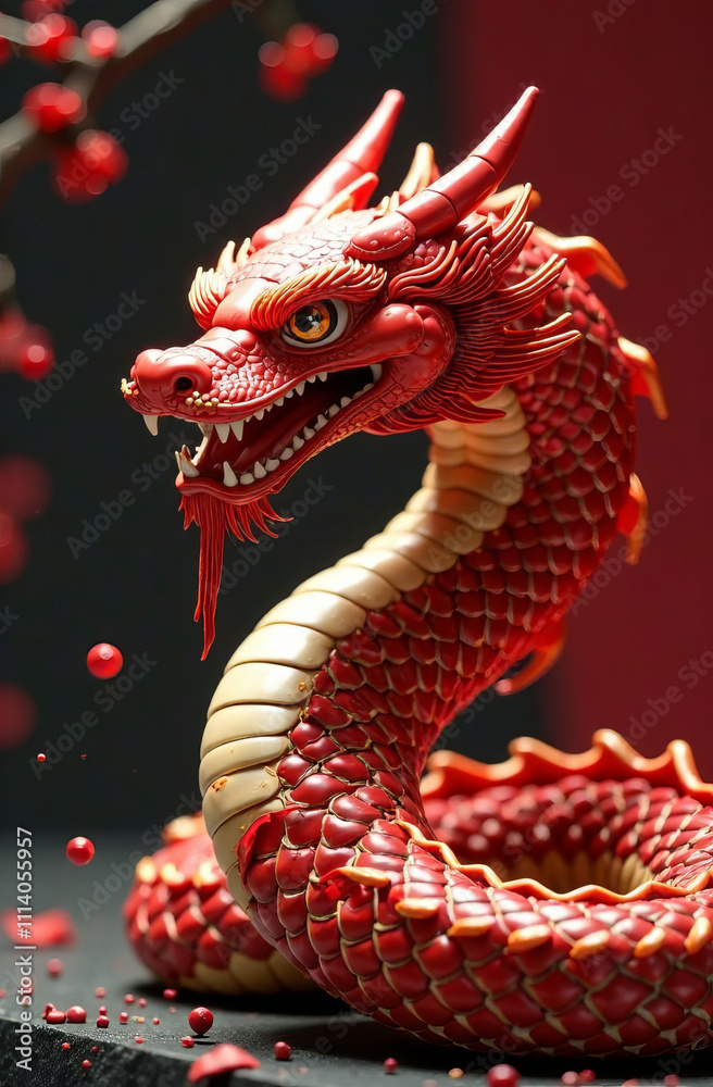 Fototapeta premium snake as a symbol of chinese new year, chinese culture