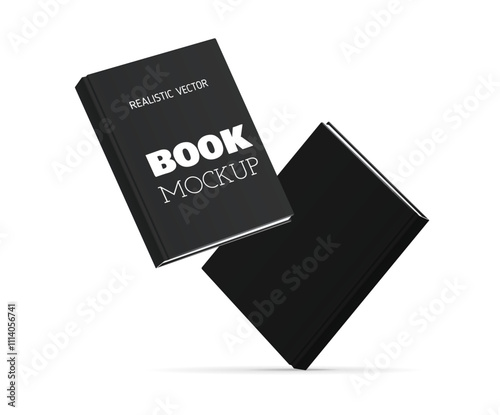 Floating Black Hardcover Book Mockup