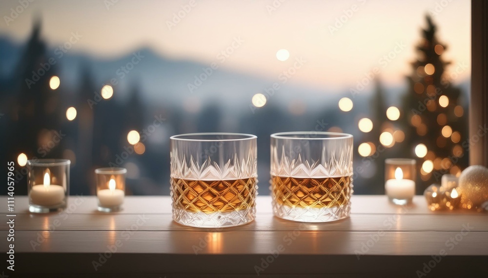 whiskey in the romantic atmosphere of lovers valentine . Background with selective focus and copy space whiskey in the romantic atmosphere of lovers valentine . Background with selective focus and copy space