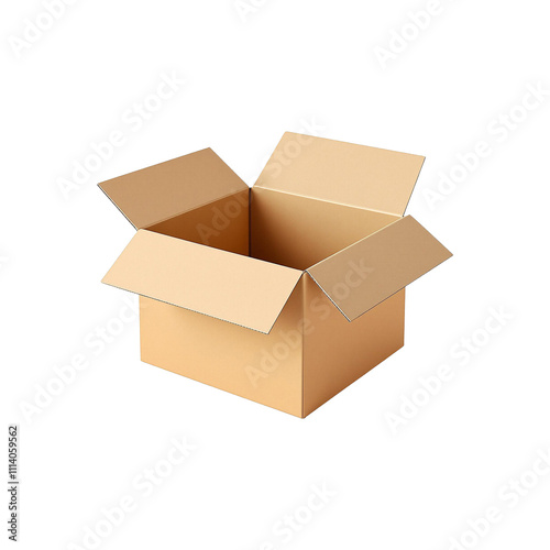 Opened Cardboard Box isolated on a White Background