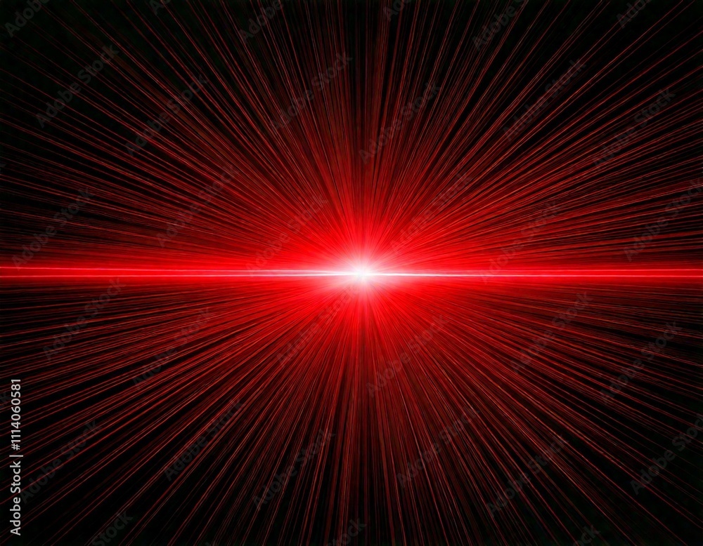 Red glowing light effect on black background with abstract horizontal gradient lines and lens flare Red glowing light effect on black background with abstract horizontal gradient lines and lens flare