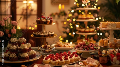 Delightful celebration of International Dessert Day with a colorful array of treats and festive decorations