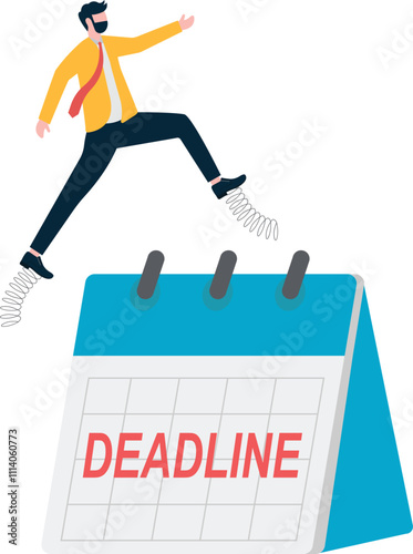  Vector IconBusiness deadline. Lack of Time, Work Productivity, Business Working Process Organization.

