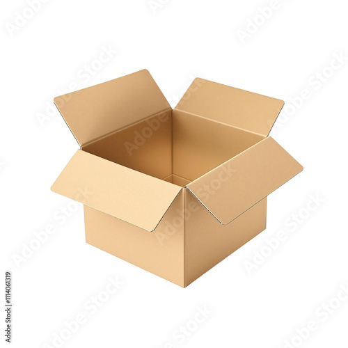 Opened Cardboard Box isolated on a White Background