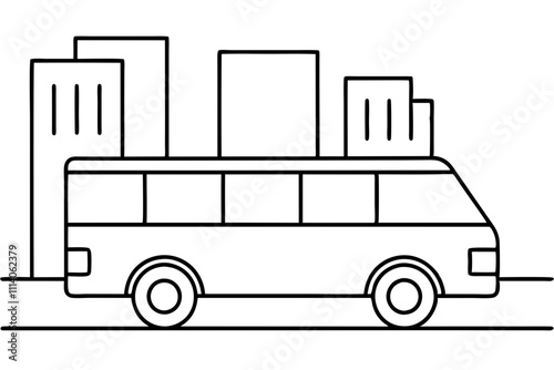 Minimalist Urban Commute Line Art Vector