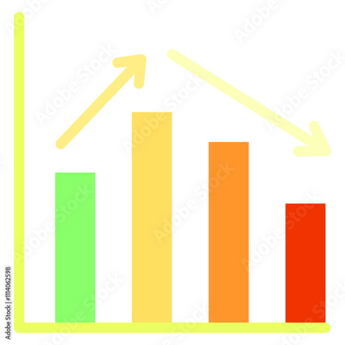 colored recession icon depicting business situation