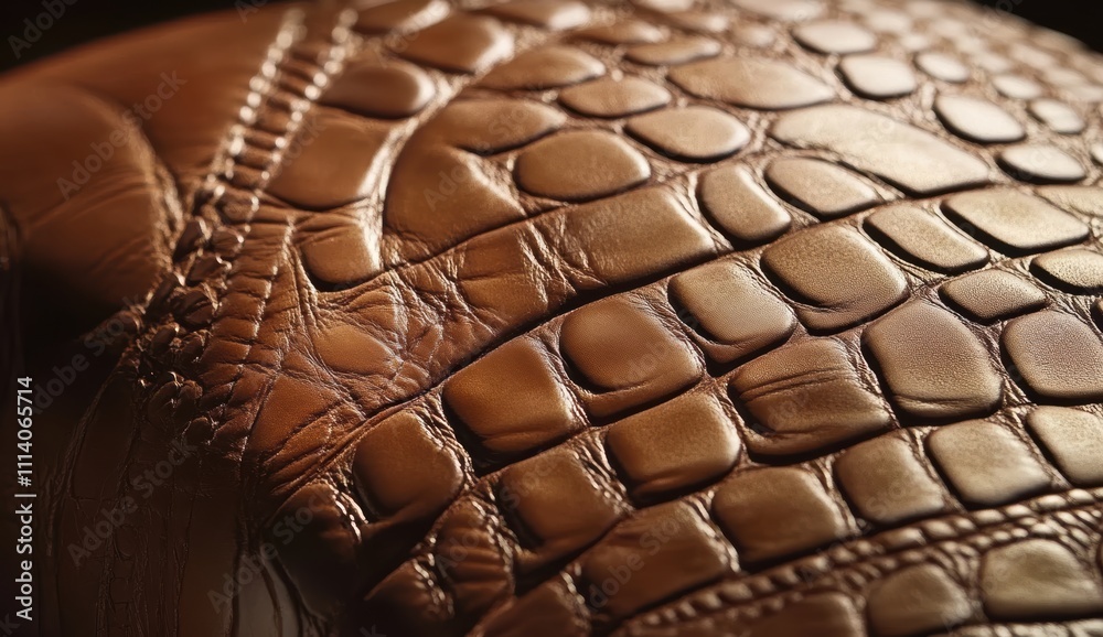 Obraz premium 高級皮革の質感が際立つクロコダイルの革製品の詳細