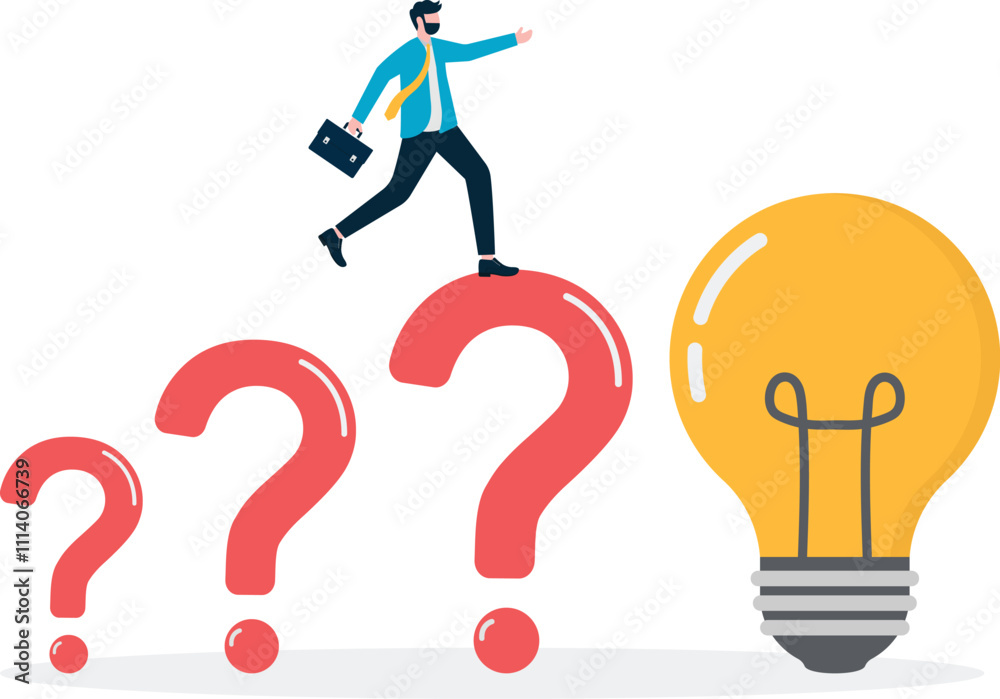 Solving business problems. Decisions and solutions using ideas. Stock ...