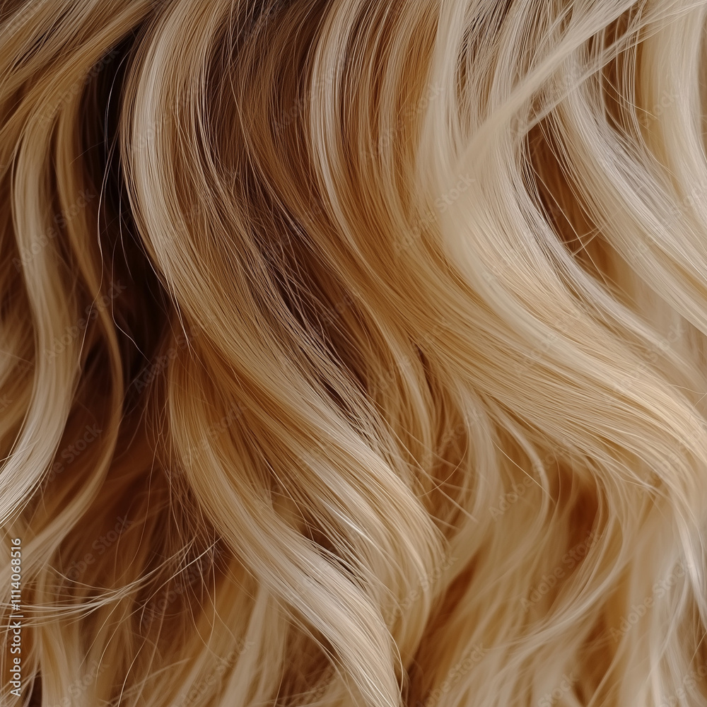 Naklejka premium Close up of blonde wavy textured hair