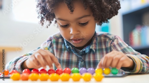 Child Playing with Colorful Balls - Educational Fun photo