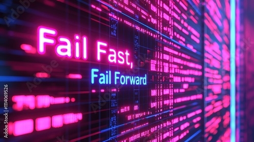 Tech innovation embracing failure as a catalyst for business growth in the digital world, Fail Fast, Fail Forward.