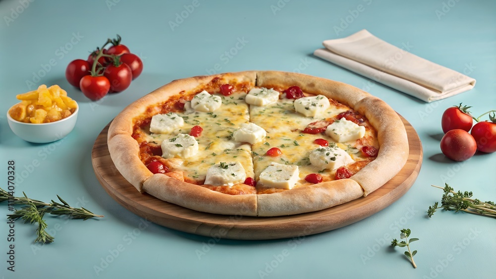 four cheese pizza in studio photo shoot four cheese pizza in studio photo shoot