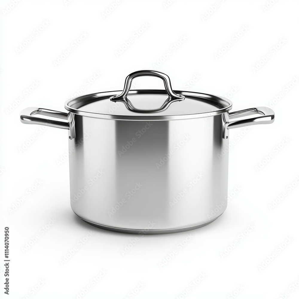 Modern stainless steel pot isolated on white background Modern stainless steel pot isolated on white background