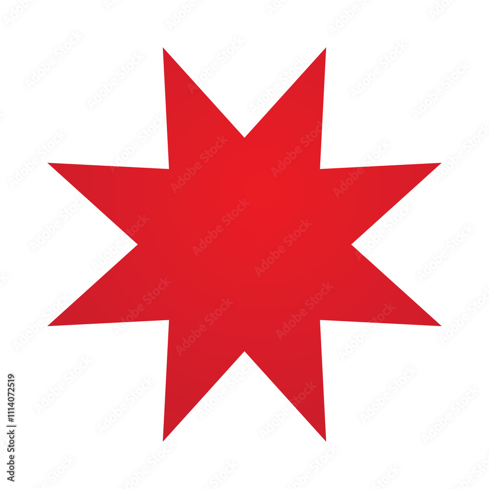 Vector red star symbol icon on white background Vector red star symbol icon on white background