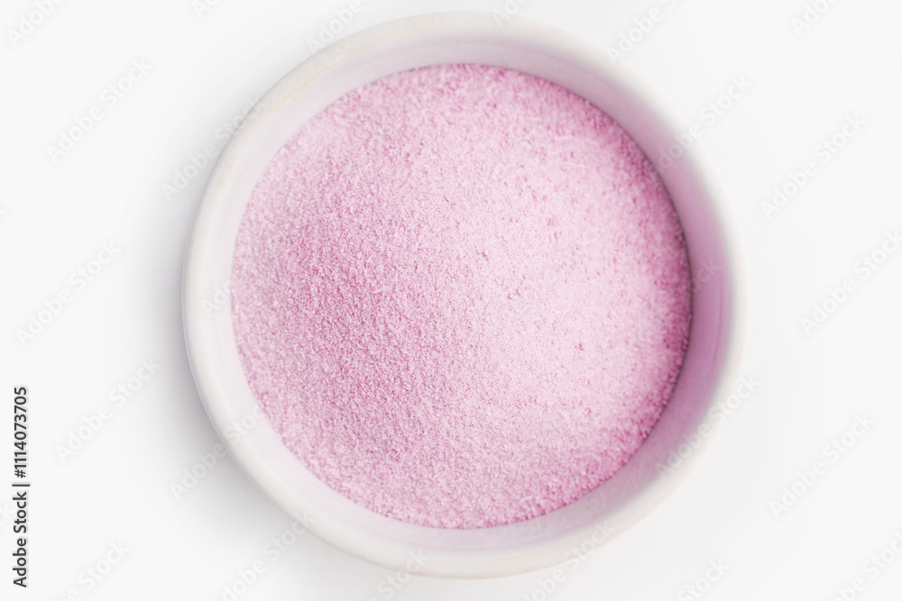 powder pink matcha tea in a white bowl powder pink matcha tea in a white bowl