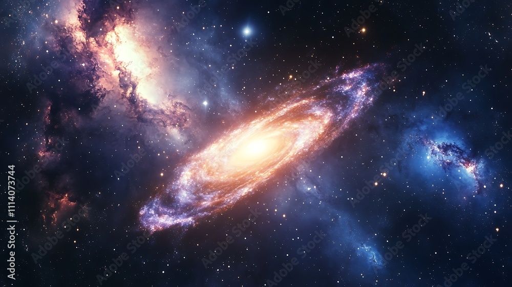 A cosmic view of a galaxy merging with a smaller companion galaxy