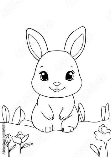 coloring book rabbit with carrot