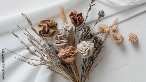 dried flowers on a white background