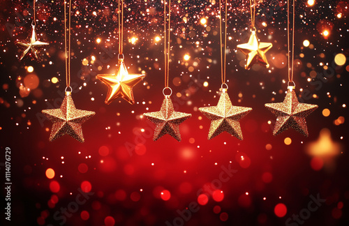 red christmas background with stars