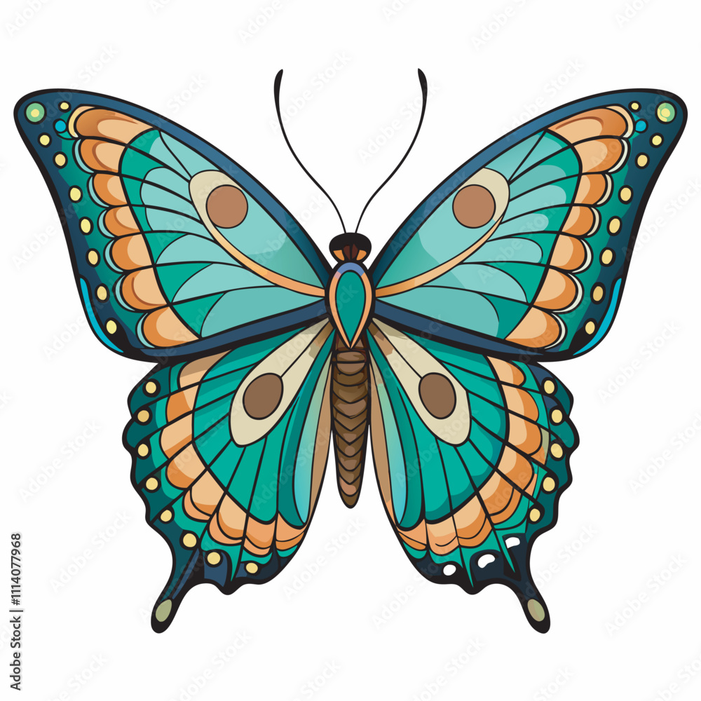 A butterfly vector on a isoleted white background A butterfly vector on a isoleted white background