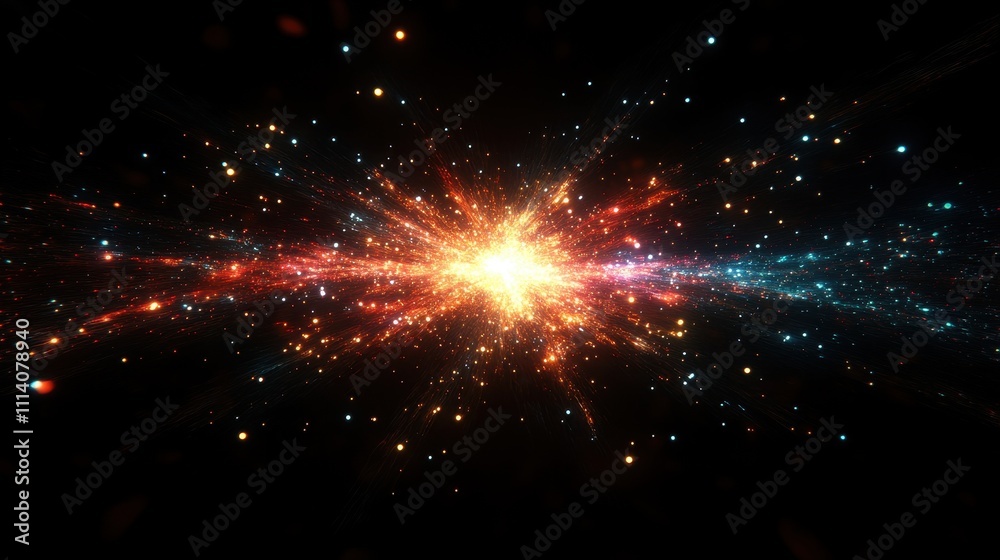 Strobe firework night black background.