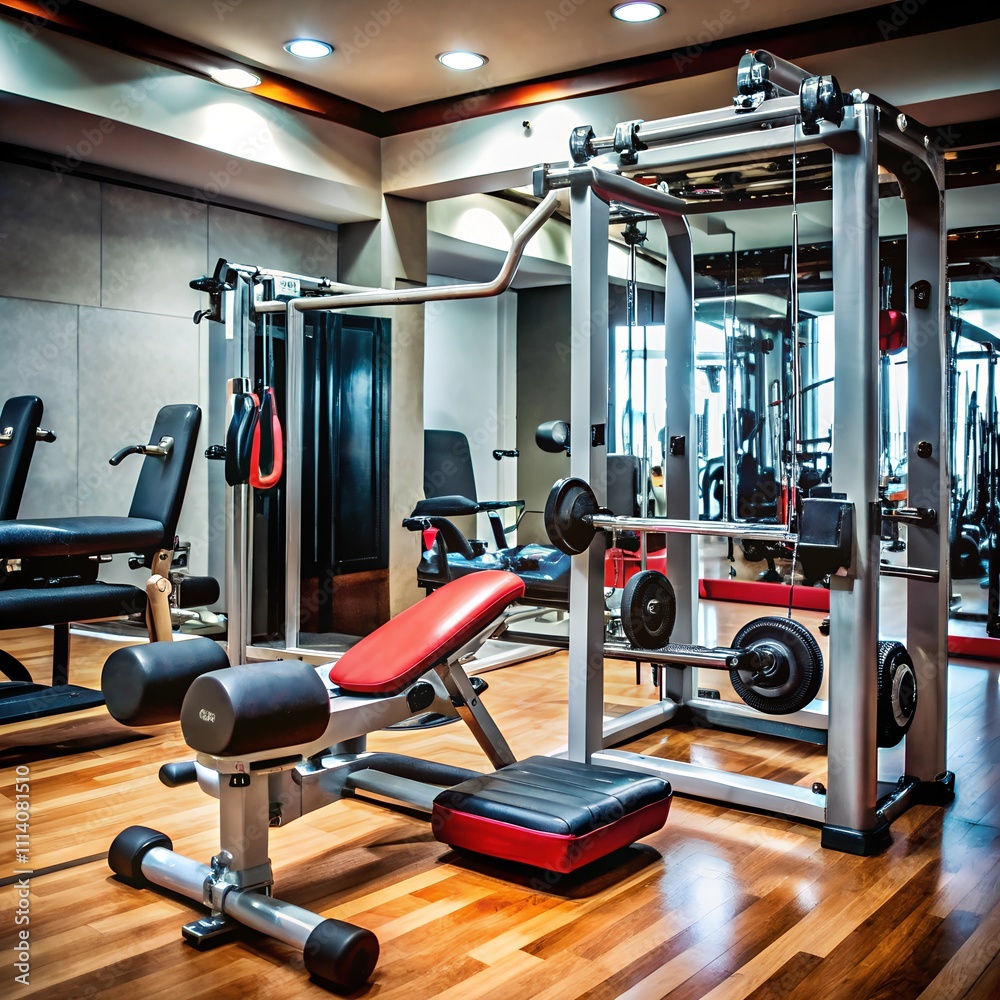 Obraz premium gym is a small gym with sports equipment for fitness classes,