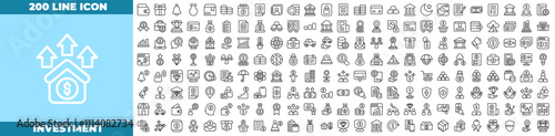 Investment Line Editable Icons set.