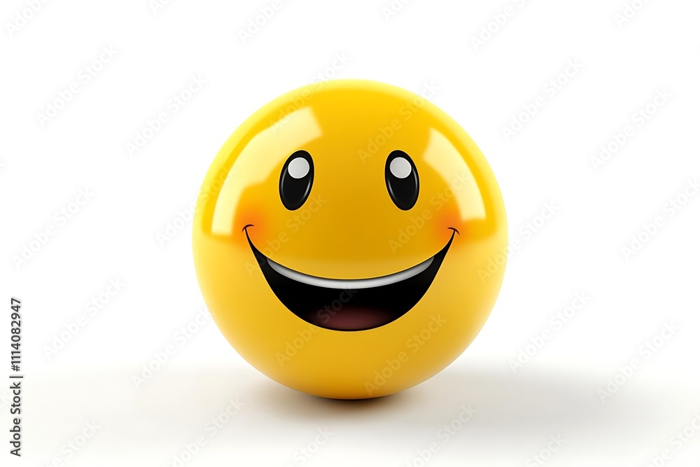 A cheerful yellow emoticon with a wide smile, rosy cheeks, and sparkling eyes against a white background. A cheerful yellow emoticon with a wide smile, rosy cheeks, and sparkling eyes against a white background.