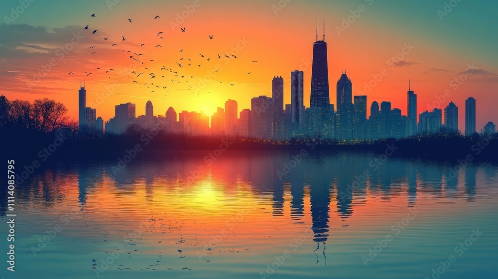 Fototapeta premium chicago silhouette