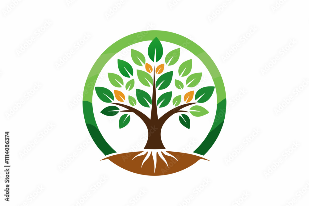 Obraz premium A Natural Agro Farm Project Logo Icon Illustration designed