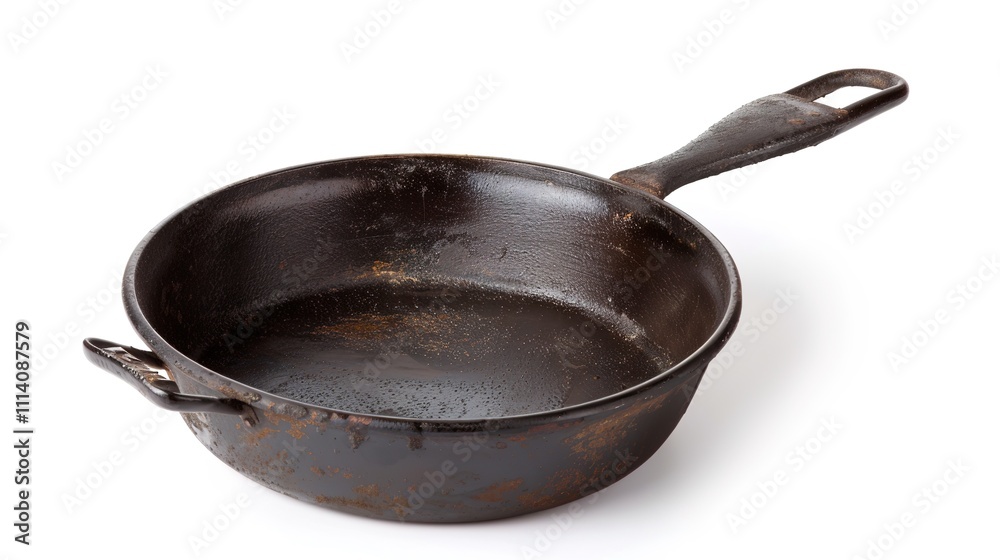Iron Black Pot Pan Isolated on White Background - A Sturdy and Practical Kitchenware Display. The Solid Iron Black Pot Pan Standing Alone on the Pure White Background, with Its Durable Build and Funct Iron Black Pot Pan Isolated on White Background - A Sturdy and Practical Kitchenware Display. The Solid Iron Black Pot Pan Standing Alone on the Pure White Background, with Its Durable Build and Funct