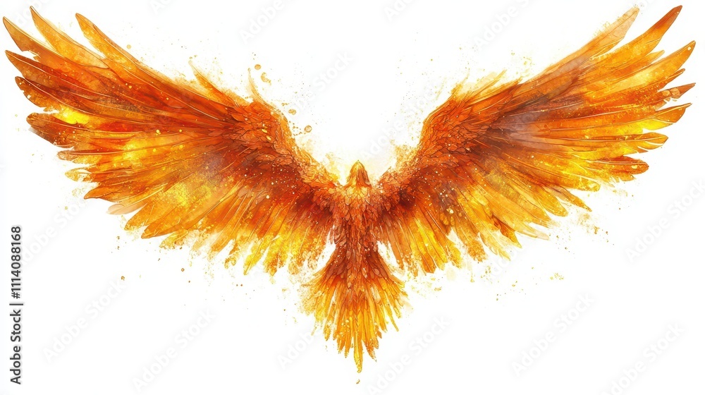 Phoenix wings angel archangel on white background. Phoenix wings angel archangel on white background.